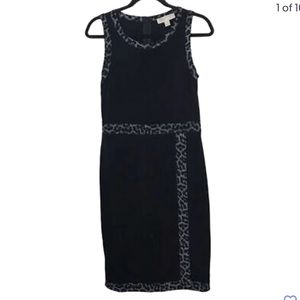 Michael Michael Kors Black Leopard Trim Sleeveless Dress $98